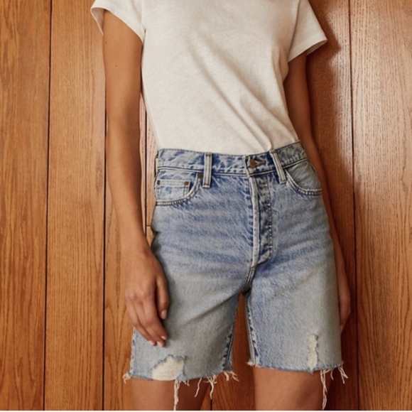 Denim Forum Pants - Aritzia | Denim Forum The Nina Midi Short High Rise Denim Short